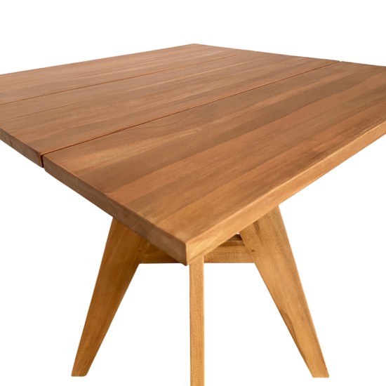 Τραπέζι Cadrada  teak ξύλο σε φυσική απόχρωση 70x70x76εκ