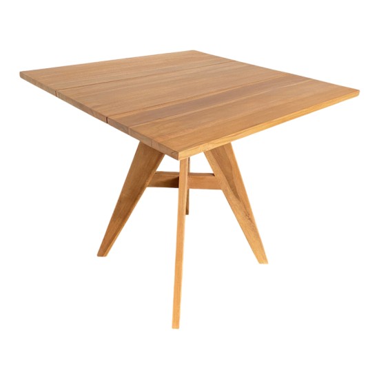 Τραπέζι Cadrada  teak ξύλο σε φυσική απόχρωση 80x80x76εκ