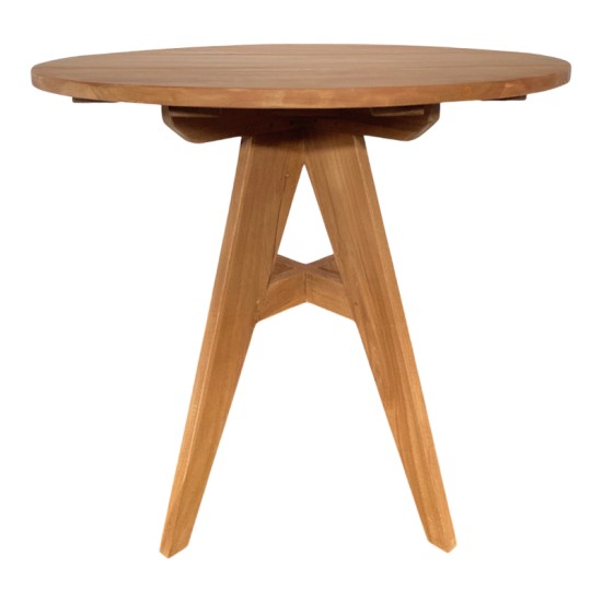 Τραπέζι Cadrada  teak ξύλο σε φυσική απόχρωση Φ80x76εκ