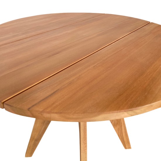 Τραπέζι Cadrada  teak ξύλο σε φυσική απόχρωση Φ80x76εκ
