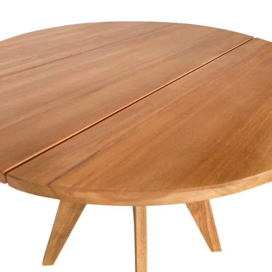 Τραπέζι Cadrada  teak ξύλο σε φυσική απόχρωση Φ80x76εκ