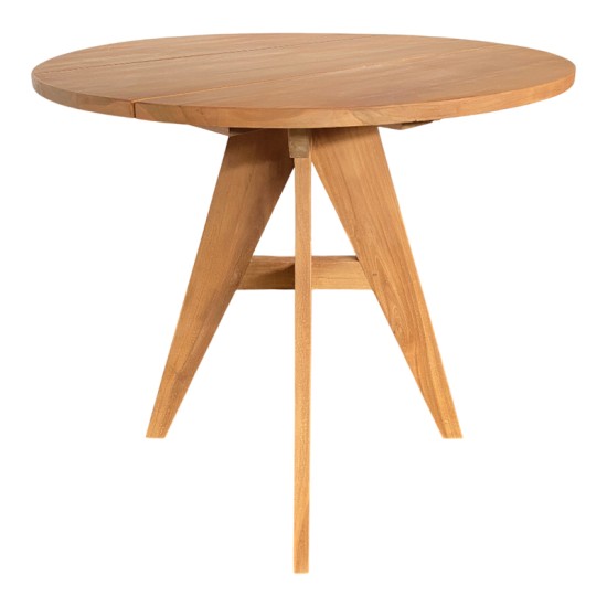 Τραπέζι Cadrada  teak ξύλο σε φυσική απόχρωση Φ80x76εκ