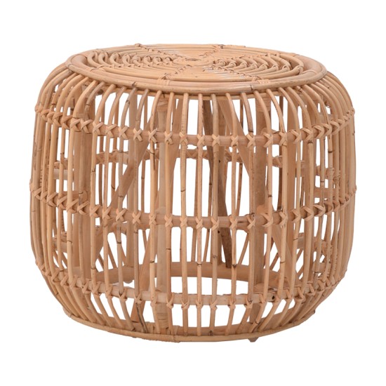 Σκαμπό Rajesty  rattan pe σε φυσική απόχρωση Φ60x46εκ