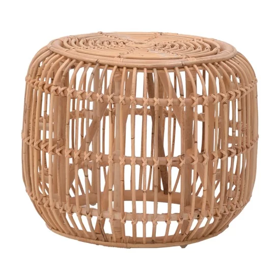 Σκαμπό Rajesty  rattan σε φυσική απόχρωση Φ60x46εκ