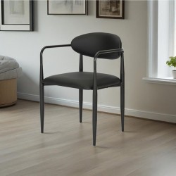 Πολυθρόνα Kalone  pu σε μαύρη απόχρωση 56x55x78εκ