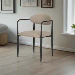 Πολυθρόνα Kalone  pu σε γκρι-μπεζ απόχρωση 56x55x78εκ