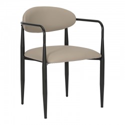 Πολυθρόνα Kalone  pu σε γκρι-μπεζ απόχρωση 56x55x78εκ