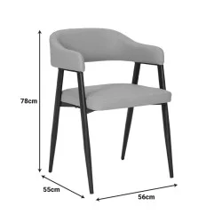 Πολυθρόνα Sezan  ύφασμα σε ανθρακί απόχρωση 56x55x78εκ