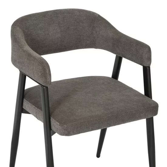 Πολυθρόνα Sezan  ύφασμα σε ανθρακί απόχρωση 51x54x76εκ
