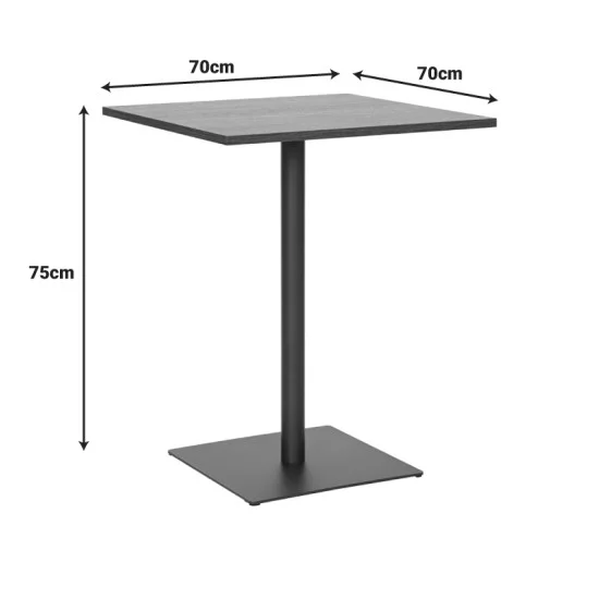 Τραπέζι Nerobian  mdf σε sonoma απόχρωση 70x70x75εκ