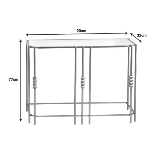 Κονσόλα Emiliane Inart χρυσό μέταλλο - γυαλί καθρέπτη 90x32x77εκ