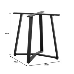 Βάση τραπεζιού Mulbe  μεταλλική σε μαύρη απόχρωση 70x70x73εκ