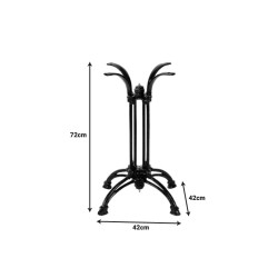 Βάση τραπεζιού Astu  μεταλλική σε μαύρη απόχρωση 42x42x72εκ