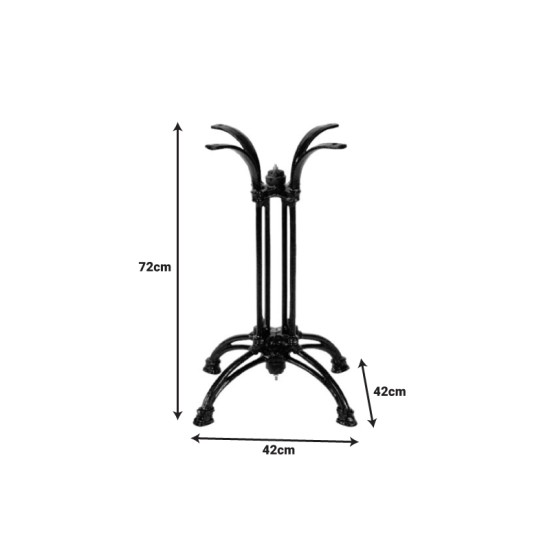 Βάση τραπεζιού Astu  μεταλλική σε μαύρη απόχρωση 42x42x72εκ