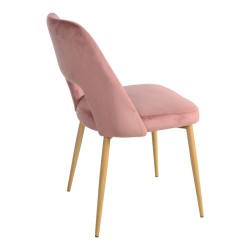 Καρέκλα Murde  σάπιο μήλο βελούδο και μεταλλικά πόδια σε φυσική απόχρωση 48.5x61x89εκ