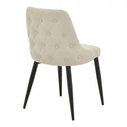 Καρέκλα Zedna  μπεζ ύφασμα με μαύρα μεταλλικά πόδια 51x58x84εκ