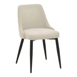 Καρέκλα Zedna  μπεζ ύφασμα με μαύρα μεταλλικά πόδια 51x58x84εκ