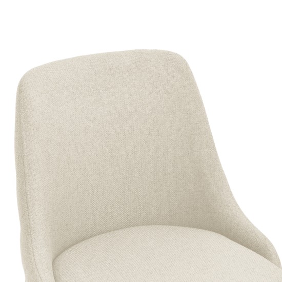 Καρέκλα Zedna  μπεζ ύφασμα με μαύρα μεταλλικά πόδια 51x58x84εκ