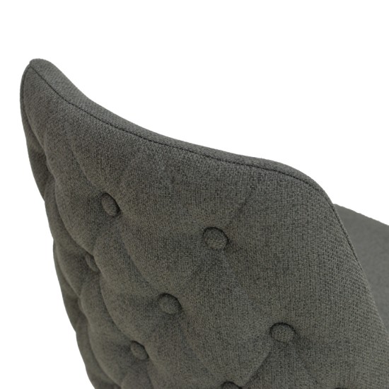 Καρέκλα Zedna  ανθρακί ύφασμα με μαύρα μεταλλικά πόδια 51x58x84εκ