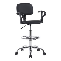 Καρέκλα ρεσεψιόν Icina Ι  pu σε μαύρη απόχρωση 58x54x102-123εκ