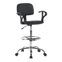 Καρέκλα ρεσεψιόν Icina Ι  pu σε μαύρη απόχρωση 58x54x102-123εκ