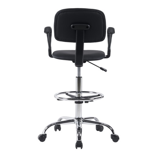 Καρέκλα ρεσεψιόν Icina Ι pu σε μαύρη απόχρωση 58x54x102-123εκ Καρέκλα ρεσεψιόν Icina Ι pu σε μαύρη απόχρωση 58x54x102-123εκ