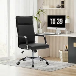 Καρέκλα γραφείου διευθυντη Mavel  PU μαύρo 55x62x100-110εκ
