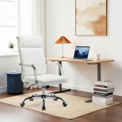 Καρέκλα γραφείου διευθυντη Mavel  PU λευκό 55x62x100-110εκ