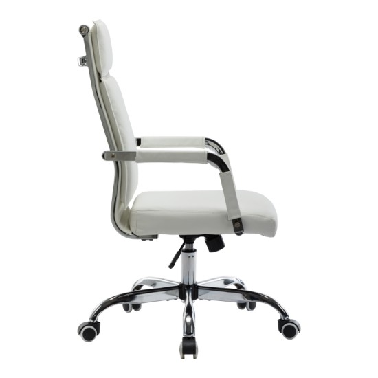Καρέκλα γραφείου διευθυντη Mavel  PU λευκό 55x62x100-110εκ