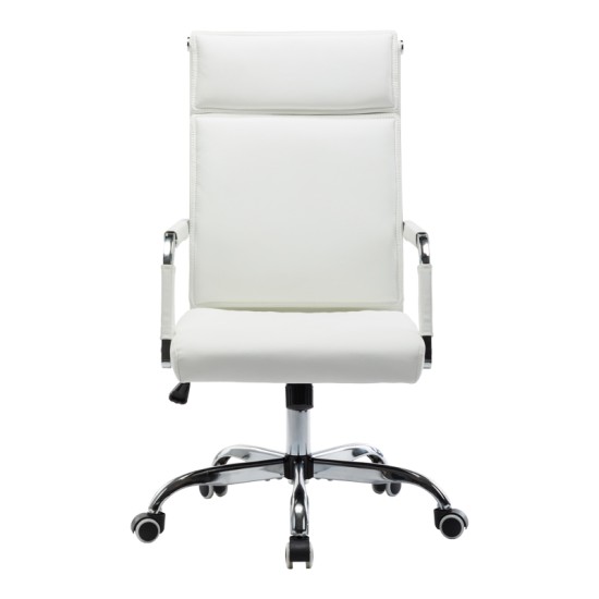 Καρέκλα γραφείου διευθυντη Mavel  PU λευκό 55x62x100-110εκ