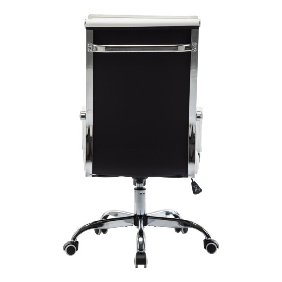 Καρέκλα γραφείου διευθυντη Mavel  PU λευκό 55x62x100-110εκ