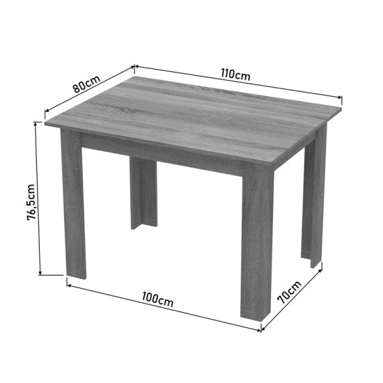 Τραπέζι Manka  σε λευκή απόχρωση 110x80x77εκ