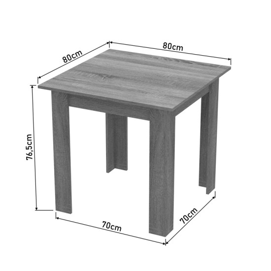 Τραπέζι Manka I  μελαμίνη σε καρυδί απόχρωση 80x80x77εκ