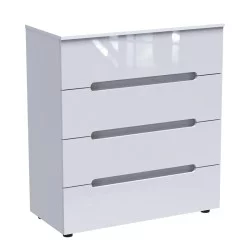 Συρταριέρα Afina  mdf σε λευκή glossy απόχρωση 90x44x101εκ