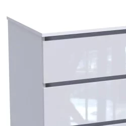Συρταριέρα Dicama  mdf σε λευκη glossy απόχρωση 90x47x101εκ