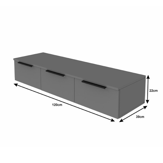 Κονσόλα με 3 συρτάρια Doha σε μαύρη με oak απόχρωση 120x39x22cm Κονσόλα με 3 συρτάρια Doha σε μαύρη με oak απόχρωση 120x39x22cm