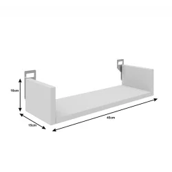 Ραφιέρα τοίχου Derva  σε λευκή απόχρωση 45x15x10cm