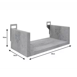 Ραφιέρα τοίχου Derva  σε cement γκρι απόχρωση 30x15x10cm