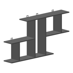 Ραφιέρα τοίχου Vertoura  σε ανθρακί απόχρωση 116x18.5x60cm