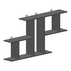 Ραφιέρα τοίχου Vertoura  σε ανθρακί απόχρωση 116x18.5x60cm