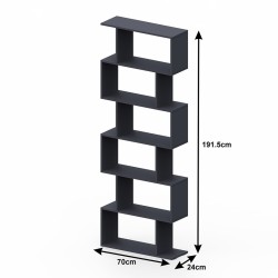 Βιβλιοθήκη Sezen  σε μόκα απόχρωση 70x24x191.5εκ