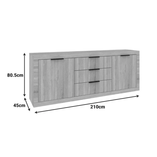 Μπουφές Doha  σε ανθρακί απόχρωση 210x45x80.5εκ