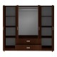 Ντουλάπα τετράφυλλη Royal  με συρτάρια wenge 200x58x177εκ