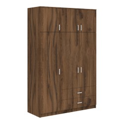 Ντουλάπα τρίφυλλη με συρτάρια Royal  καρυδι-oak 150x58x230εκ