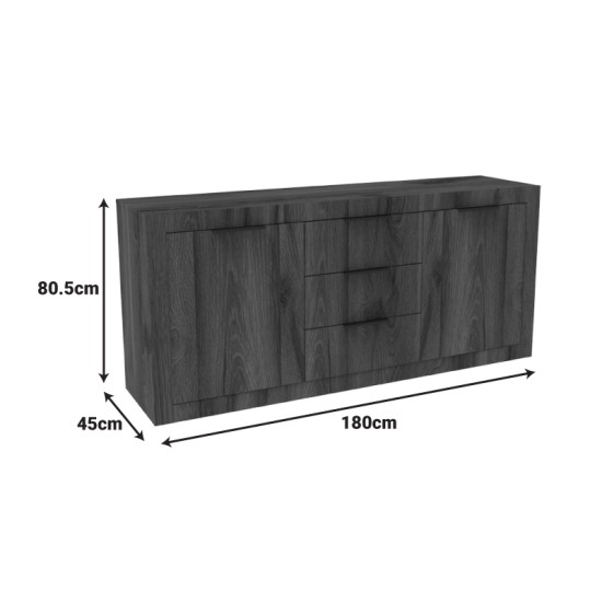 Μπουφές Doha  καρυδί με oak 180x45x80.5εκ