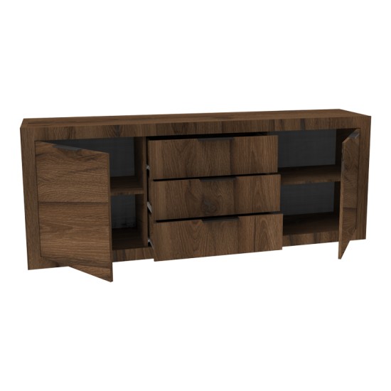 Μπουφές Doha  καρυδί με oak 210x45x80.5εκ