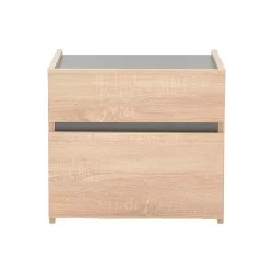 Κομοδίνο Comcie  σε φυσικό με γκρι απόχρωση 50x42x45.5εκ