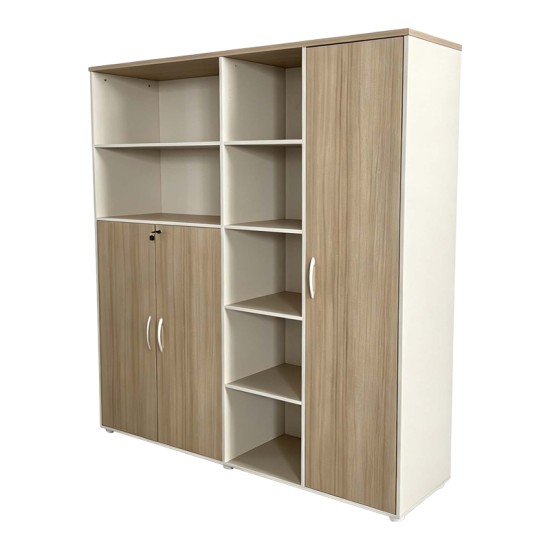 Βιβλιοθήκη γραφείου Stark  σε oak-μπεζ απόχρωση 160x40x200εκ