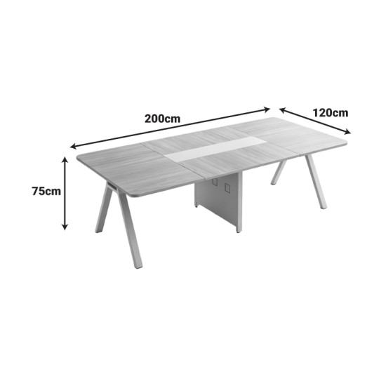 Τραπέζι συνεδριάσεων Stark  σε oak-μπεζ απόχρωση 200x120x75εκ