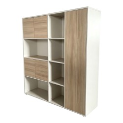 Βιβλιοθήκη γραφείου Chidi  σε oak-μπεζ απόχρωση 160x40x200εκ
